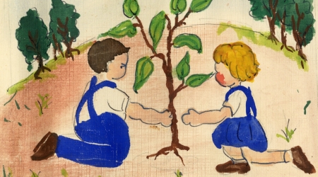 ט''ו בשבט, מתוך ''מגילת החגים'' (פרט), ראשית שנות הארבעים, אמן לא ידוע